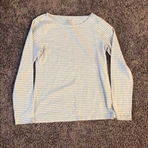 White and sparkly silver Striped long sleeve shirt